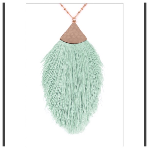 Mint Tassel Necklace - Picture 2 of 7